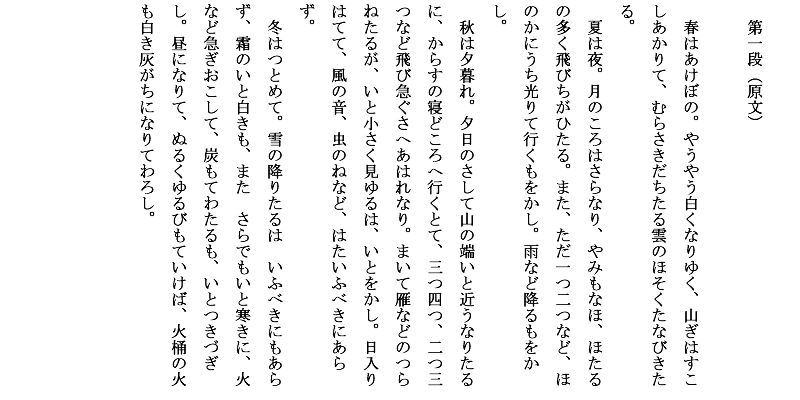 枕草子 あらすじ